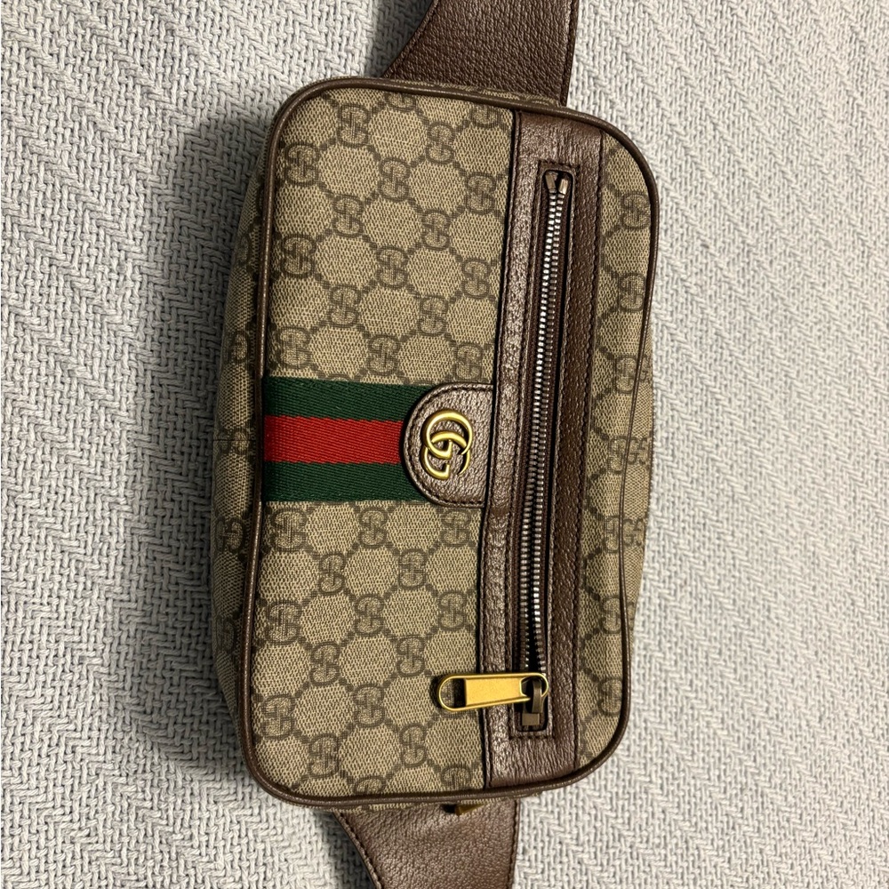Gucci Beige and Brown GG Belt Bag